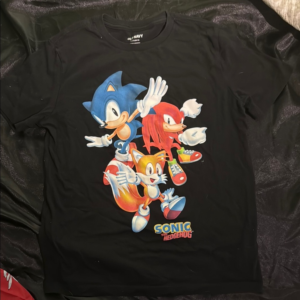Old Navy Black and Blue Sonic Tees Short Sleeve
